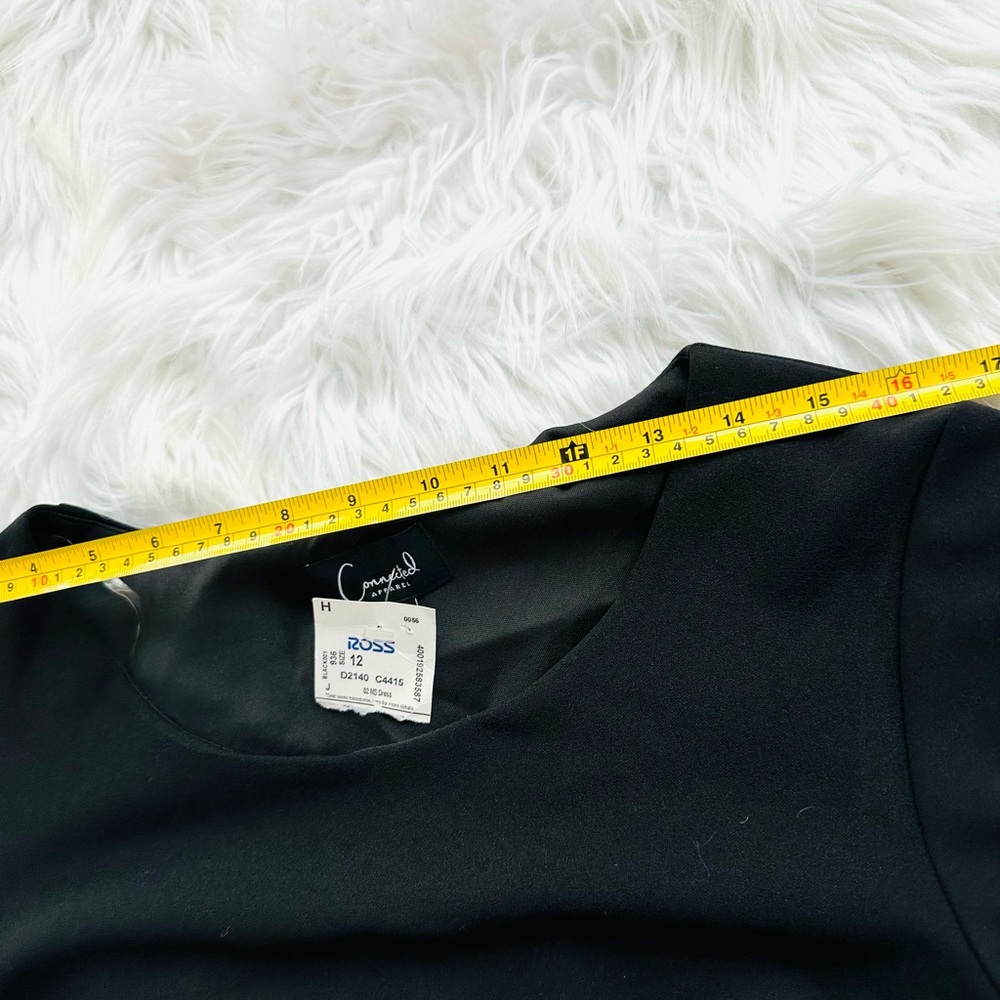 Connected Apparel Black Midi Dress Size 12 - Picture 7 of 10